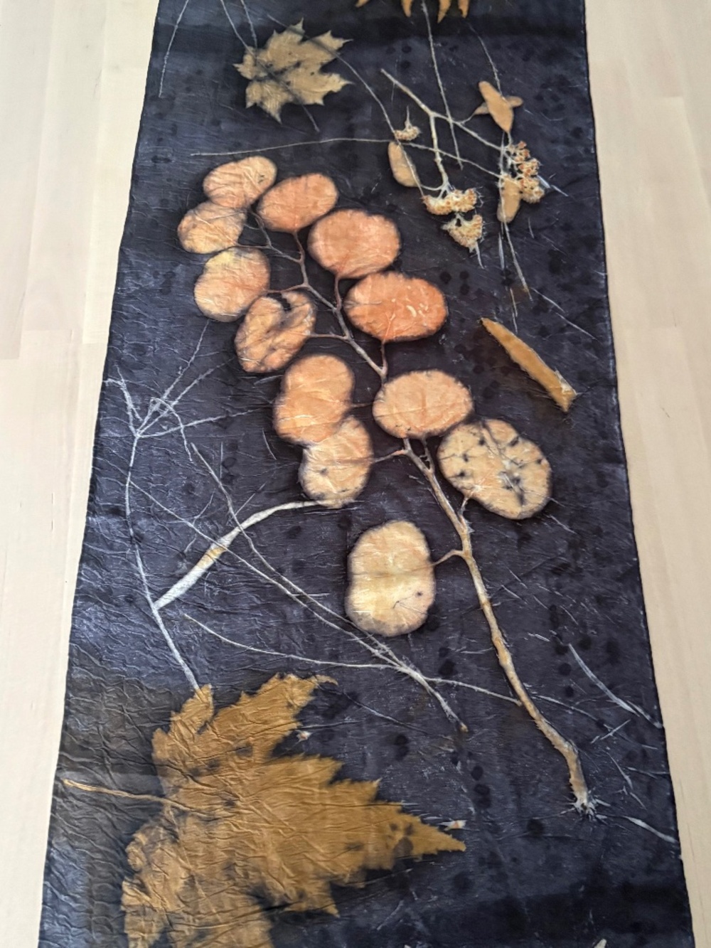 NWOT Handmade Eco-Printed 100% Silk- Botanical Print One-of-a-Kind